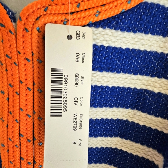 J.CREW - BLUE & WHITE JACKET w/ORANGE TRIM AND FRONT POCKETS - Picture 4 of 5